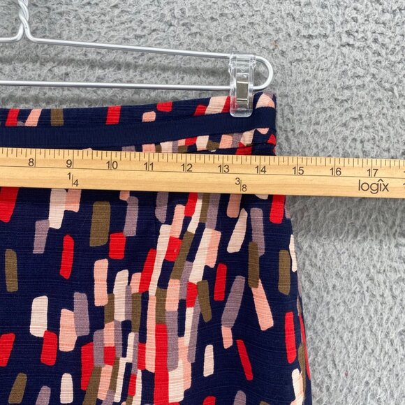 Boden Skirt Womens 6 Navy Multi Pattern Stretch Knee Length Pencil Straight Work - Picture 8 of 10